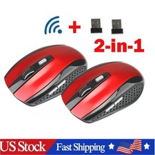 2PCS Laptop PC DPI &USB Receiver Mice Computer Wireless Mouse USB 2.4GHz Optical picture