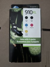 HP 910XL Genuine Ink Cartridges 5 Pack Black Cyan Magenta Yellow EXP 2028 picture