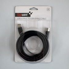 GigaWare 10ft USB-A Male to USB-B Male Cable - USB 2.0 High-Speed Sync & Charge picture