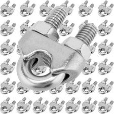 40 Pack 3/16 Inch M5 Stainless Steel Wire Rope Cable Clip U Bolt Saddle Fastener picture
