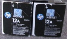 2 NEW Genuine HP Q2612A Toner Cartridge 12A OPEN BAG and NO BOX - Seal Intact picture