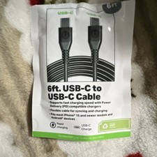 U-YOUSE 6ft USB-C to USB-C Cable Black Fast Charging Power Delivery (PD) picture