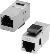 Cat7 RJ45 Keystone Jack Coupler Female Ethernet Network Adapter Module 2 PCS picture