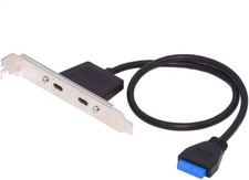 5Gbps 19/20Pin USB3.0 Motherboard to Dual Ports USB-C Type-C Female PCI-E Back P picture