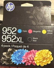 HP 952XL Black & 952 Color Ink Combo  Pack of 4 -12/2027 FREE SAME DAY SHIP picture