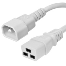 20 PACK LOT 5ft IEC C14 - C19 White Power Cord 14AWG 15A/1875W 100-250V 1.5M picture