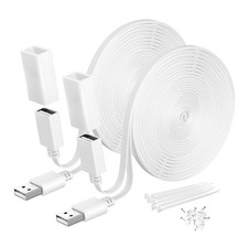 Flat USB a Male to Female Power Extension Cable 20FT/6M 2Pack,White picture