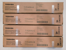 Genuine Toshiba Full CMYK Toner Set T-FC425U-C T-FC425U-M T-FC425U-Y T-FC425U-K picture