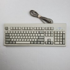 Vintage IBM KB-8923 PS/2 Wired Keyboard Gray White Retro Gaming Clean Working picture