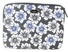 Kate Spade Blake Avenue Laptop Sleeve Case Floral Black Blue Flowers New NWOT picture