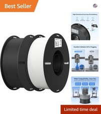 Eco-Friendly 2KG Black & White PLA 3D Printer Filament – 1.75mm, Smooth Finish picture