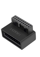 SHANFEILU USB 3.0 90 Degree Motherboard Adapter 19/20 Pin Male to Female Black picture