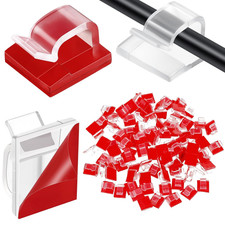 juego 100clips adhesivos para cables organizador de cables transparente exterior picture