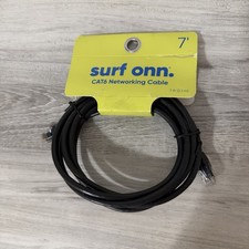 Surf ONN CAT6 Networking Cable 7' Black NEW In Pack picture