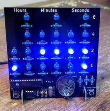 Binary Clock Kit DIY Solder Power of 2 Clock Black picture