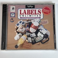 SoftKey Labels Unlimited PC CD-ROM Windows 95 3.1 DOS LUN8AE-BI NEW SEALED picture