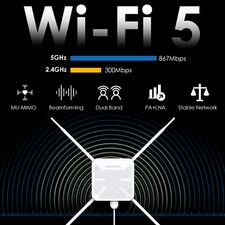 WAVLINK AC1200 Dual Band Outdoor WiFi Extender Access Point PoE Waterproof Mesh picture
