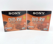 2Pk.  Sony DVD-RW Disc 10-Pack in Cases 120 min 4.7 GB 1x-2x NEW Sealed   2Pk. picture