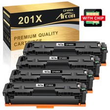 4PK Black Toner Cartridge For HP CF400X 201X CF400A Laserjet M252dw M277dw M277n picture