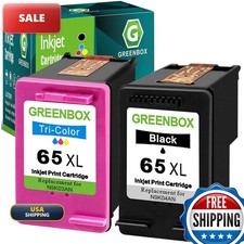 GREENBOX 65XL Ink Cartridges 1 Black 1 Tri-Color for HP Envy 5055 DeskJet 3755 picture