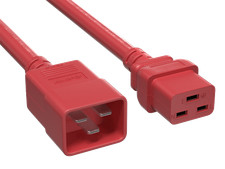 5ft IEC320 C20 to C19 Heavy Duty Extension Power Cord, 12AWG, SJT, 20A/250V, Red picture
