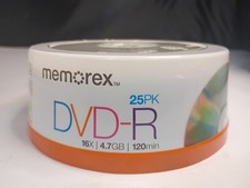 Memorex DVD-R Blank Recordable Discs 16X 4.7GB 120Min 25 Disc Pack picture