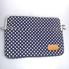 Canvaslife Padded Laptop Sleeve Blue Polka Dot Pouch Soft Liner Up to 13.3” picture