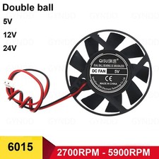 6015 Round Brushless Quiet Cooling Fan DC 5V / 12V /24V - Ball Bearing For CPU picture