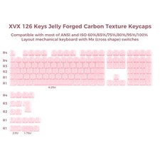 XVX Pink Jelly Forged Carbon 126-Key Cherry Profile Keycap Set Side-Printed picture