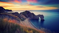 Landscape nature durdle door england coast sea sky beach Custom Gaming Mat Desk picture