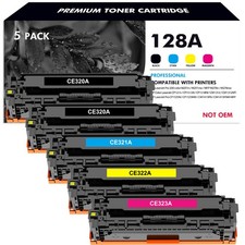 5pk CE320A -3A 128A Black Cyan Magenta Yellow Toner Cartridge Set For HP Printer picture
