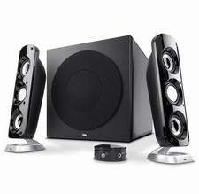 Small Black 2.1 Speakers with Subwoofer Premium Sound for Gaming and Music picture