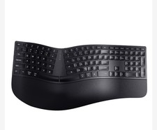 DELUX GM909 Ultra-Thin Ergonomic Wireless Keyboard Split Design Black A14 picture