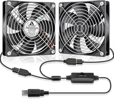 Dual 120Mm USB Computer Cooling Fan with 3 Speeds Controller 5V DC | picture