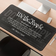 We the People Second Amendment Deskmat, XL Patriotic Mousepad, Bill of Rights picture