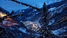 Landscape night winter cityscape nature trees forest Custom Gaming Mat Desk picture