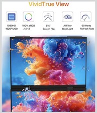 14” Dual Portable Laptop Screen Extender, stacked triple monitor USB-C displays picture