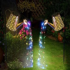 2 Pack Solar Watering Can Lights with Shepherd Hook, 8 Multi-Color Changing M... picture