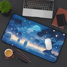 Kawaii Dark Blue Desk Mat, Cute Large Mouse Pad, Kawaii Gaming Mouse Pad picture