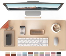 Double-Sided Two-Tone Faux Leather Desk mat Desktop Organization and Accessories picture