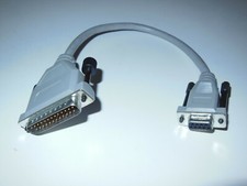 Used/Vintage 1ft Serial Cable DB25 Male to DE9 Female Grey Adapter D-Sub PC/COM picture