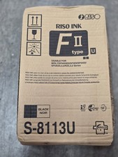 Genuine RISO Ink F II Type U Black S-8113U Box of 2 Tubes OEM Risograph SF RZ picture