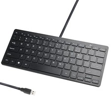 Upgraded PC Computer Laptop Mini USB Wired Keyboard for Mac and Windows 78 Sc... picture