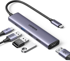 Revodok 105 USB C Hub 5 in 1 Multiport Adapter 4K HDMI, 100W Power Delivery, 3 U picture
