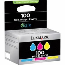 3PK Genuine Lexmark 100 for Interpret S405 Intuition S505 Prospect Pro205 picture