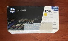 New Genuine HP Q6002A Yellow Toner Cartridge 124A Box Damage picture