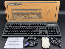 Vintage Key Tronic E03601 PS/2 Keyboard + Microsoft USB Mouse Box Manual picture