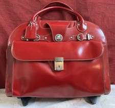 McKlein Full Grain Leather Edgebrook  L Series Rolling Laptop Briefcase picture
