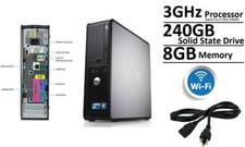 DELL OptiPlex Computer 240GB Solid State Drive SSD WIFI 3Ghz 8GB Windows 10 Pro picture