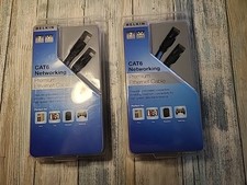 2 NEW Belkin PC6-07DKBS 7ft Cat6 Dark Blue Patch Cable Premium High-Speed Ethern picture